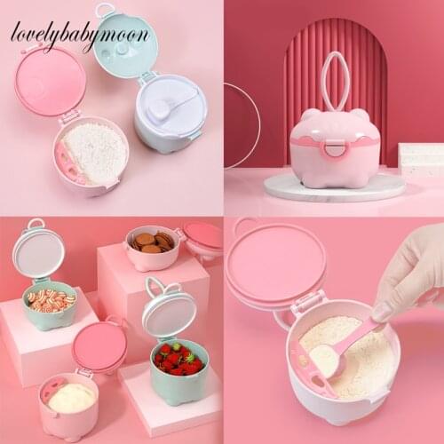 2021 New Baby Milk Powder Portable Cute Pig Food Storage Box Essential Cereal Infant Milk Powder Box Toddle Snacks Containers