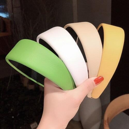 Fashion Style Bezel PU Leather Hairbands For Women Girls Solid Head Hoop Female Headband Boutique Headdress Hair Accessories