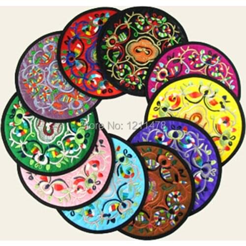 Vintage embroidery coaster cup pad for drink and coffee