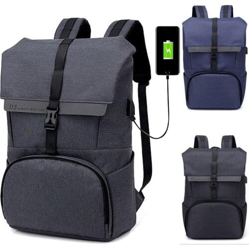 15 15.6 Inch with USB Interface Stylish Nylon Notebook Laptop Backpack Bags Case for Men Women Student