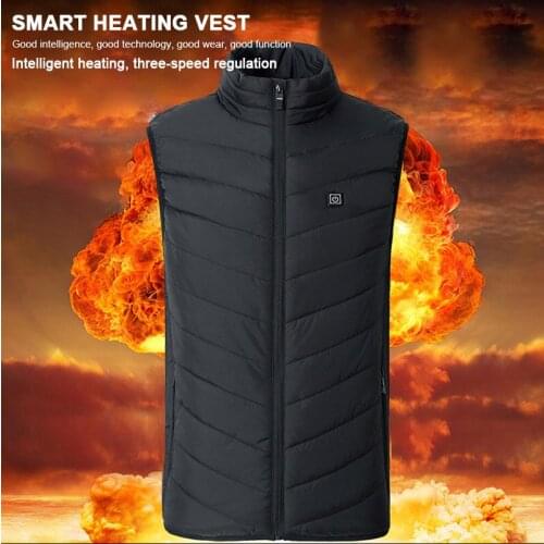 2 Areas Heated Vest Men Electric Heating Vest Thermal Warm Clothes Outdoor Fishing Hunting Vest Winter Usb Heated Jacket