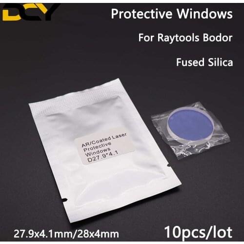 10Pcs/Lot Raytools Laser Protective Lens/Glass 1064nm 28*4/27.9*4.1mm For Raytools Bodor Fiber Laser Cutting Machine