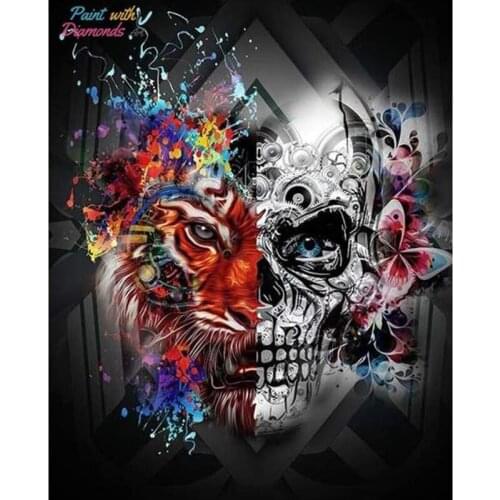 5D DIY Diamond Painting Skull Flowers Cross Stitch Full Drill Diamond Embroidery Mosaic Picture of Rhinestones Home Decor Gift