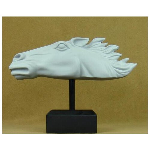 Abstract Horse Head Sculpture Handmade Resin Mustang Statue Ornament Craft Accessories Furnishing for Home and Office Decoration