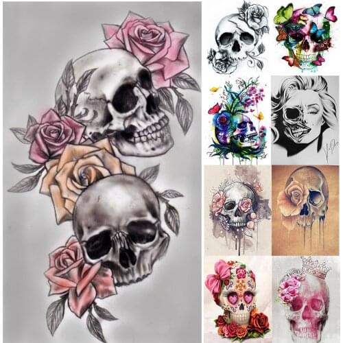 5D DIY Diamond Painting Skull Art Craft Kit Full Drill Square Diamond Embroidery Cross Stitch Halloween Decoration Gift