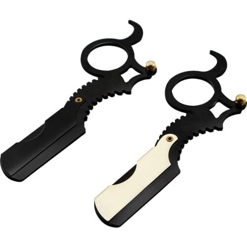 Straight Edge Barber Razor Haircut Beard Eyebrow Shaving Tool Manual Depilation Razor Hairdresser Trimming Blades Replaceable