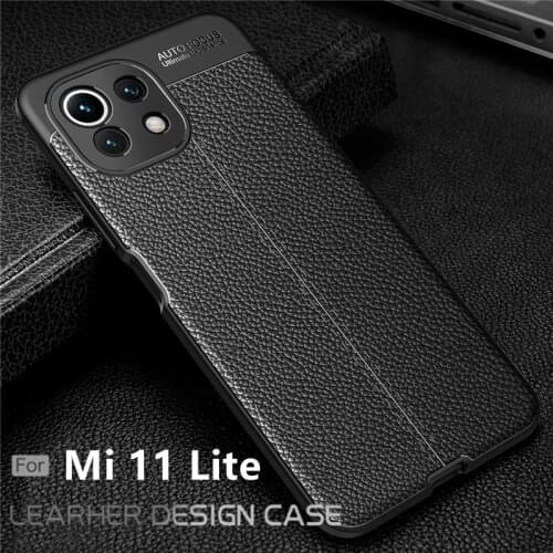 For Cover Xiaomi Mi 11 Lite Case For Mi 11 Lite Capas Phone Coque Shockproof Bumper Soft TPU Leather For Mi 11 Lite Cover 6.55"