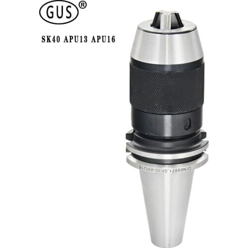Free shipping SK40 DIN69871 CNC lathe tool holder drill chuck adapter APU13 APU16 integrated self-tightening three-jaw chuck