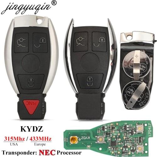 Jingyuqin NEC 3 Button Remote Car Key Fob 433Mhz For Mercedes For Benz CLS W204 W202 W212 W211 W203 W205