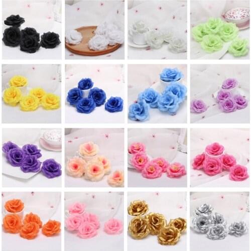 Hot sale 100 pcs/lot 8CM Artificial Rose Silk Flower Heads DIY Wedding Home Decoration Festive Party Supplies Can Mix Color