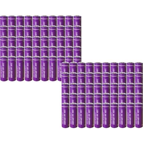 100PCS PKCELL ER14505 3.6v lithium battery AA 14505 2400mah thionyl chloride Li/SOCl2 Primary lithium batteries pilas aa