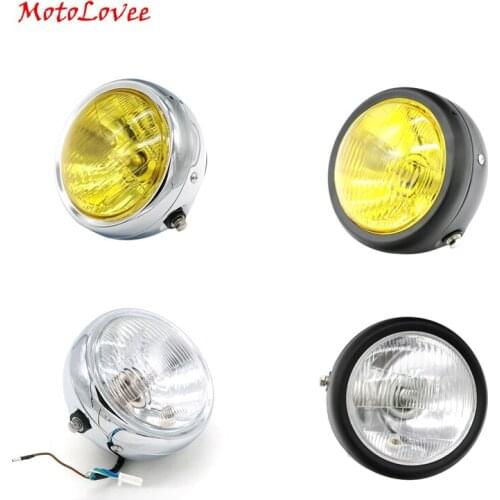MotoLovee Vintage Motorcycle Headlight Cafe Racer Head Light Decorative Lights Modified Motorbike Headlamp