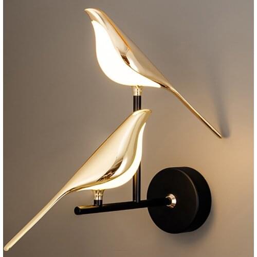 Postmodern minimalist design magpie-shaped LED wall lamp creative lighting for TV background wall бра bedroom bedside sconce
