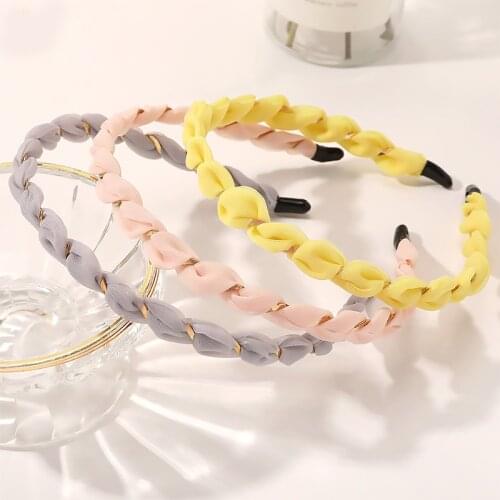 Sweet Organza Hair Band Cross Weaving Shape Headband Women INS Korea Head Hoop Turban Girls Hair Hoop Headwrap Hair Accessories