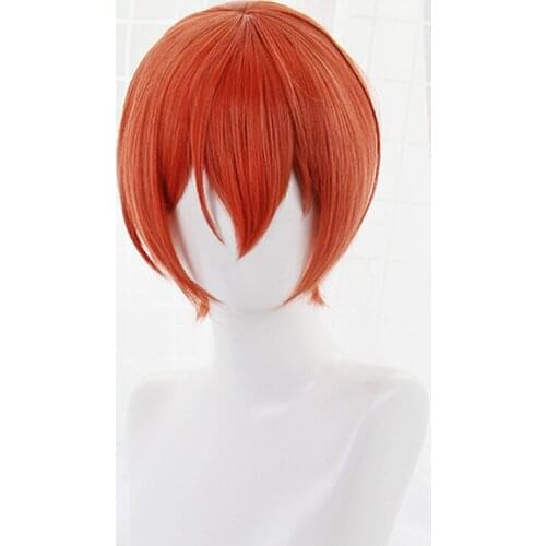 Love Live Rin Hoshizora Cosplay Wigs Short Orange Heat Resistant Synthetic Hair Perucas Cosplay Wig+Wig cap
