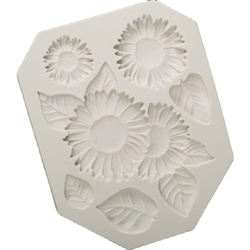 Sunflower Cake Silicone Molds Cupcake Fondant Cake Decorating Mold Chocolate Candy DIY Tools H861