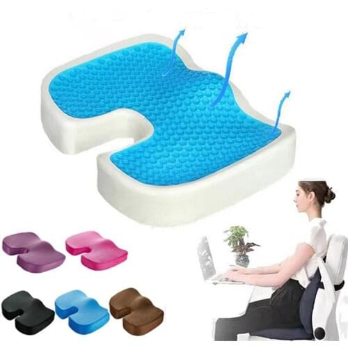 Seat cushion Gel Memory Foam Seat U-Cooling Effect Acne Orthopedic Coccygeal Sciatica Tailbone Relief Office Homepage