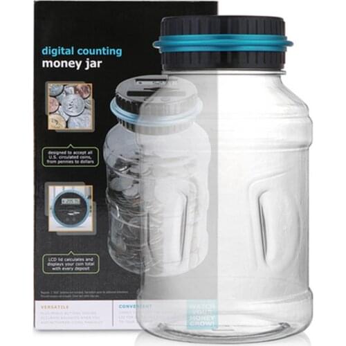 Hot Portable Size LCD Display Electronic Digital Counting Coin Bank For Euros Money Saving Box Jar Counter Bank Box Best Gift