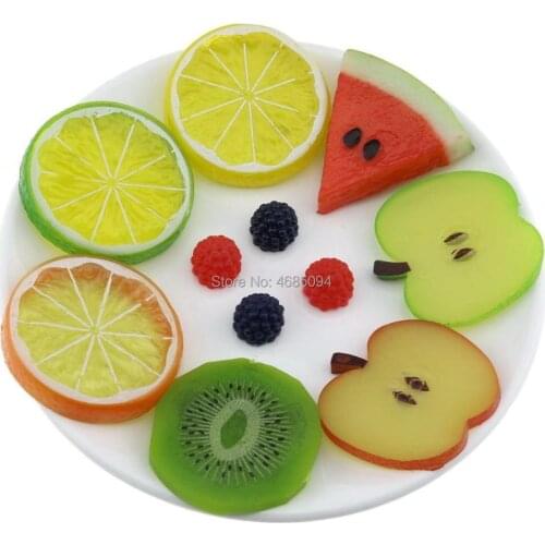 Gresorth Premium Artificial Fruit Slice Fake Lemon Apple Watermelon Kiwi Raspberry Home Party Decoration