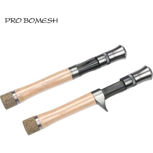 Pro Bomesh 1 Set AA Grade Cork Grip Wood Spinning Cast Reel Seat Set Metal Locking Hood DIY Trout Fishing Rod Accessory