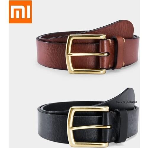 Xiaomi Fashion Brass buckle Belt (Nature Series) Genuine Cow Leather Belts Luxury Designer for men Jean Smart home