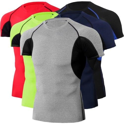 Sports fitness clothing basketball training stretch sports tights outdoor running quick-drying T-shirt top short sleeve men
