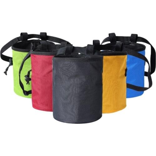 Bouldering Chalk Bag Rock Climbing Chalk Bag for Rock Climbing with Drawstring Closure Adjustable Belt & Brush Slot