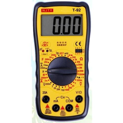 TY T92 Multifunction digital multimeter, digital multimeter, multimeter. continuity measurements