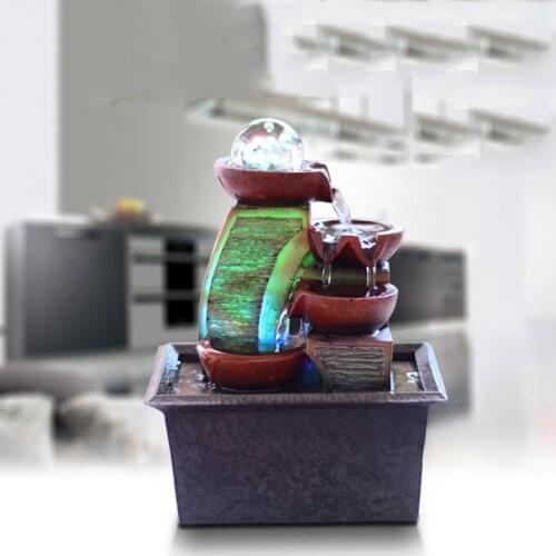 Company Front Desk Lucky Fengshui Desktop Water Fountain Indoor Air Humidifier Hand Made Gifts Home Office Club Decoration
