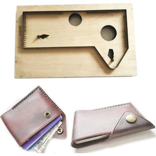 Japan Steel Blade DIY Leather Craft Card Holder Die Cutting Knife Mould Template Punch Tool Wooden Die Set 100x70mm