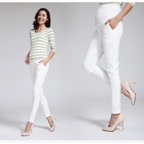 Women Long Trouser For Pregnant Leggings Summer Spring Thin Style Cool Cotton Comfortable Abdomen design