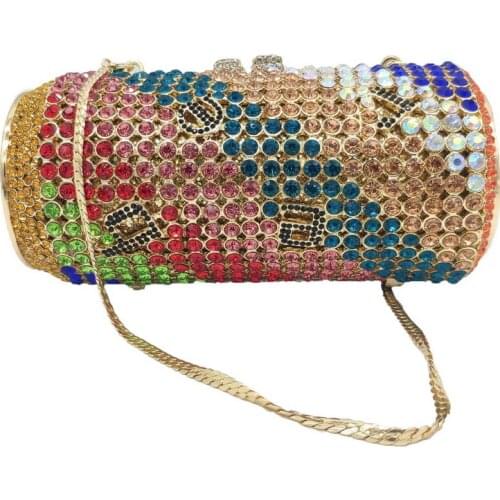Woman New Arrival Design Good Quality Evening Clutch Handbag Crystal Rhinestone Purse Beer Can Diamond Clutch Bags