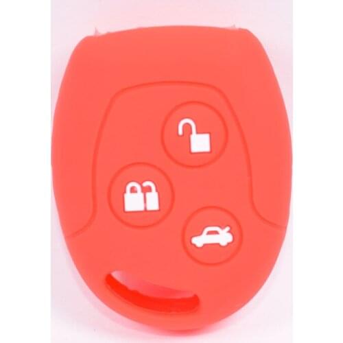 10Pcs/lot Silicone Car Fob Key Case Cover Shell Bag Fit For Ford Mondeo Fiesta Focus C-Max KA GALAXY 3 Buttons Remote Holder