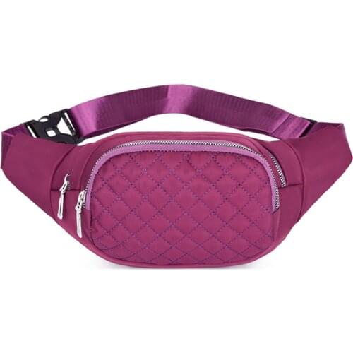 2021 Brand New Female Waist Bag Large Capacity Rhomboid Patterns Chest Pack Sports Bag for Women Purple