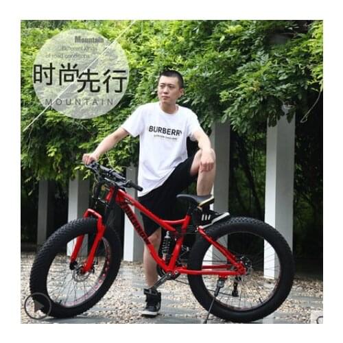 21 Speed 26 Inch 4.0 Fat Bike Mountain Bike Snow Bicycle Shock Suspension Fork