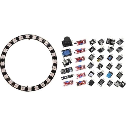 24Bit Ring RGB LED Ring 5050 Built-In Integrated Driver For Arduino & Smart Electronics 37 In 1 Sensor Modules Kit