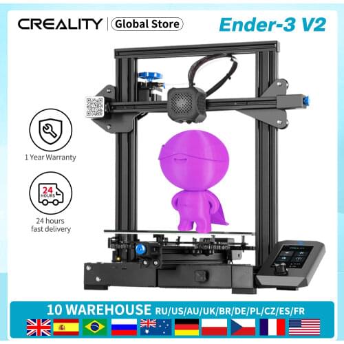 Ender-3 V2 CREALITY 3D Printer Kit Slilent Mianboard New UI Display Screen With Resume Printing