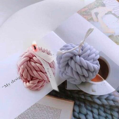 3D Silicone Candle Mold Korean Woolen Ball Candle Molds Handmade Soy Candles Making Aroma Wax Soap Molds Chocolate Cake Decor