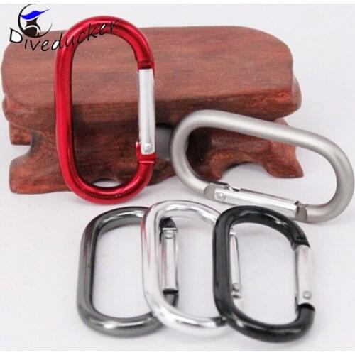 5pc Scuba diving Aluminum Alloy Carabiner colorful keychain handing clip secure lock carabiner Oval racetrack buckle shaped buck