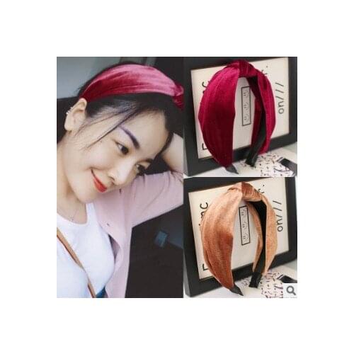 60pcs/lot DIY Multi FABRIC Pleuche HeadBands Cross Wide Wash Face Elasticity Hair Bands Styling Tools Accessories HA653