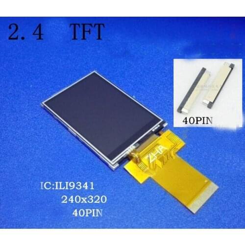 Free Ship 5pc/lot 2.4inch TFT LCD screen 40pin SPI/Parallel Compatible 240*320 Color LCD module Drive IC ILI9341 no touch