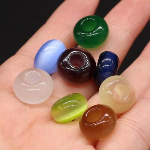 6Pcs Hot Sale Natural Stone Beads Cymophane Loose Bead For Jewelry Making DIY Necklace Pendant Bracelet Earrings Accessory