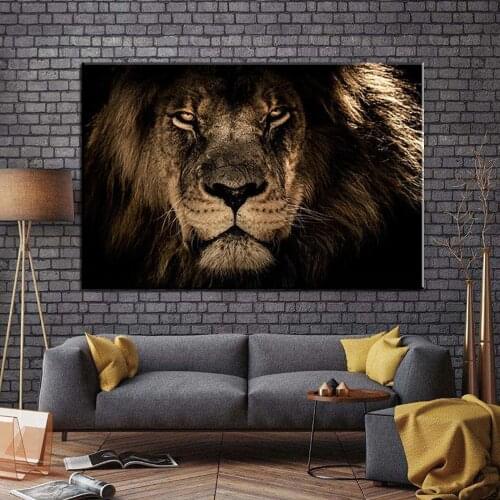 Black White Lion Elephant Leopards Horse Wall Art Canvas Painting Nordic Posters And Prints Wall Pictures For Living Room Decor