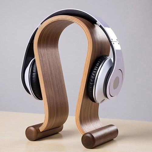 Wooden Walnut Wood Headphone Gaming Headset Display Stand Holder Hanger
