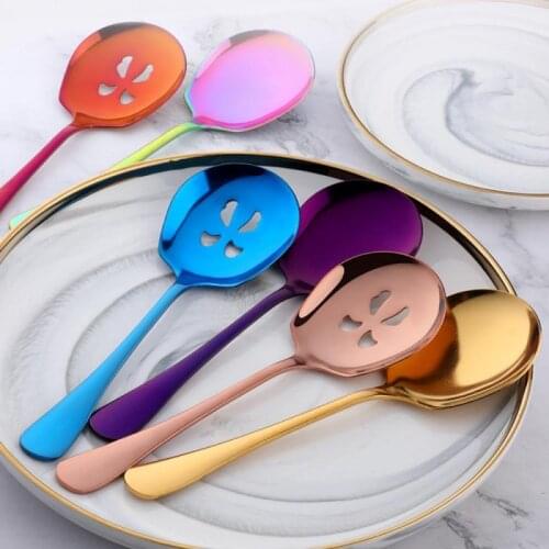 Stainless Steel Coffee Scoop Dessert Spoon Food Grade Ice Cream Candy Tea Spoon Salad Spoon Colander Kitchen Tableware
