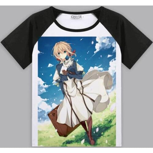 Violet Evergarden T-shirt Cosplay Anime T-shirt Short Sleeve Tops Tees