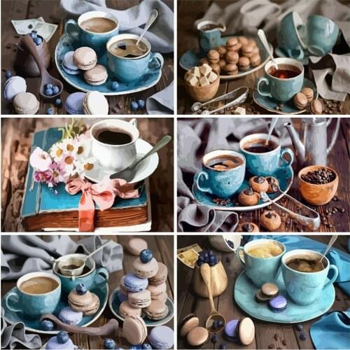 HUACAN DIY Pictures By Number Coffee Drawing On Canvas Hand Painted Painting Cup Paint By Numbers Art Gift Kits Home Decor