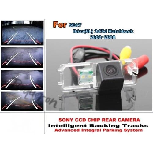 Intelligent Car Parking Camera / Dynamic Tragectory Camera CCD Night Vision For SEAT Ibiza 6L 3d 5d Hatchback 2002 ~ 2008