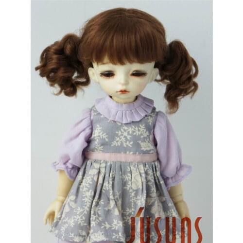 JD294 Fashion Mohair BJD wigs for Size 6-7inch 9-10inch Doll Twintail mohair doll hair Top doll accessories