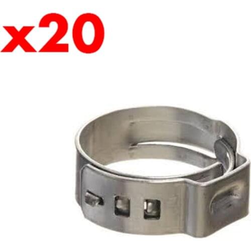 20 PACK) STAINLESS STEPLESS CLAMP (SUIT 7-10MM OD) 10.5MM